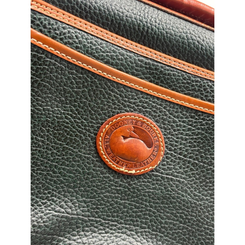 Dooney & Bourke Vintage All Weather Leather Crossbody Bag Green Tan Satchel - Picture 7 of 7